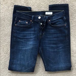 AllSaints dark wash jeans in the Rex fit.